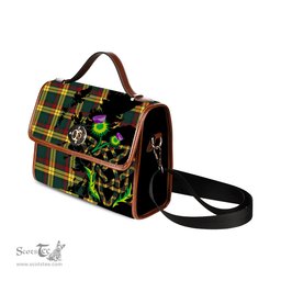 ScotsTee Shop Scottish MacMillan Old Modern Clan Tartan Canvas Bag Celtic Knot and Thistle with Scotland Map Bag