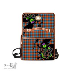 ScotsTee Shop Scottish MacLachlan Ancient Clan Tartan Canvas Bag Celtic Knot and Thistle with Scotland Map Bag