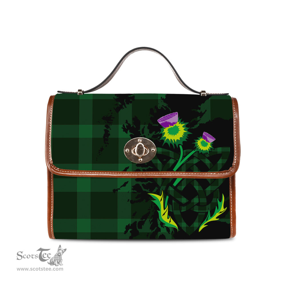 ScotsTee Shop Scottish MacKillen Hunting Clan Tartan Canvas Bag Celtic Knot and Thistle with Scotland Map Bag