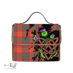 ScotsTee Shop Scottish MacNab Ancient Clan Tartan Canvas Bag Celtic Knot and Thistle with Scotland Map Bag