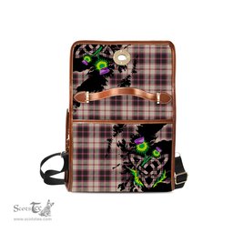ScotsTee Shop Scottish MacPherson Hunting Ancient Clan Tartan Canvas Bag Celtic Knot and Thistle with Scotland Map Bag