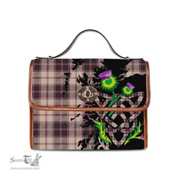 ScotsTee Shop Scottish MacPherson Hunting Ancient Clan Tartan Canvas Bag Celtic Knot and Thistle with Scotland Map Bag