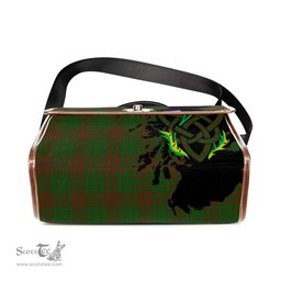 ScotsTee Shop Scottish MacAlister of Glenbarr Hunting Clan Tartan Canvas Bag Celtic Knot and Thistle with Scotland Map Bag