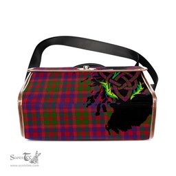 ScotsTee Shop Scottish MacColl Hunting Clan Tartan Canvas Bag Celtic Knot and Thistle with Scotland Map Bag