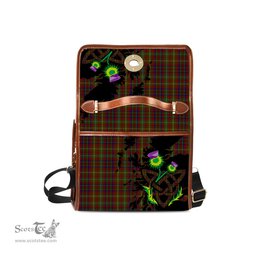ScotsTee Shop Scottish MacMaster Clan Tartan Canvas Bag Celtic Knot and Thistle with Scotland Map Bag