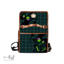 ScotsTee Shop Scottish Killen Clan Tartan Canvas Bag Celtic Knot and Thistle with Scotland Map Bag