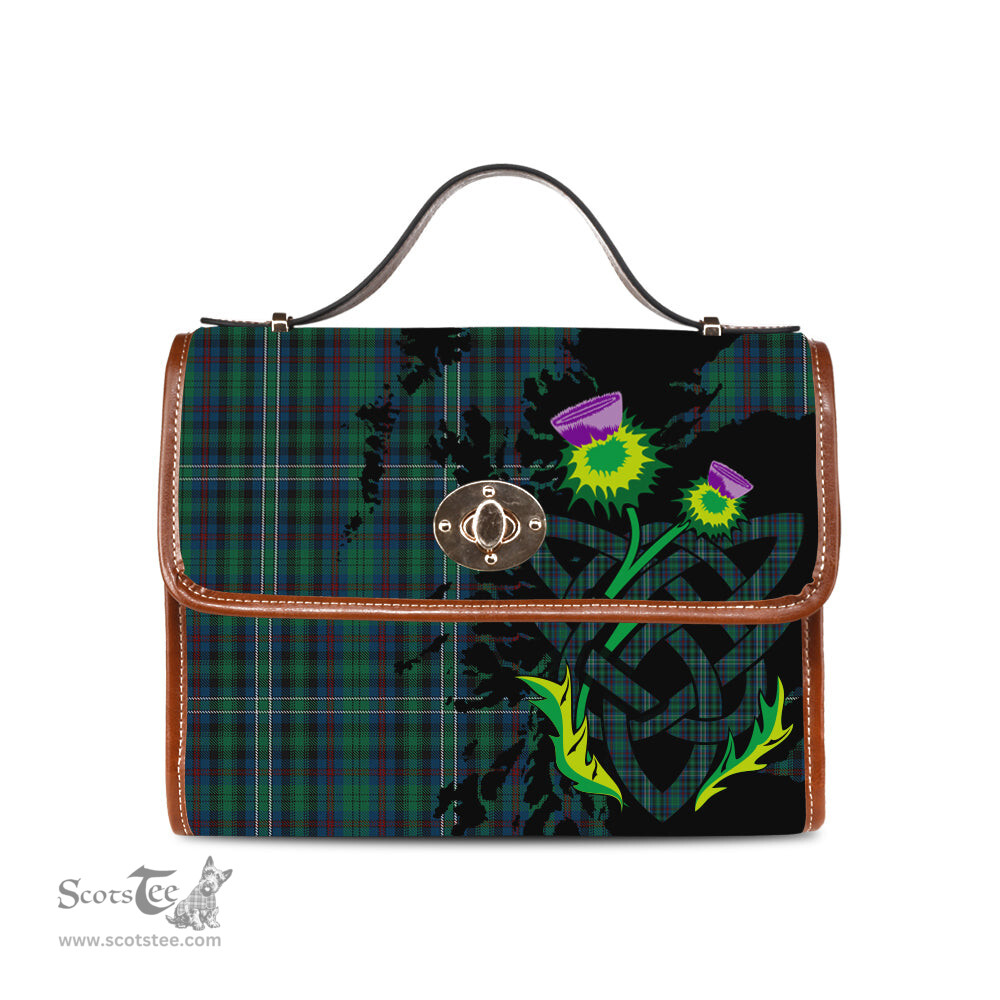 ScotsTee Shop Scottish Killen Clan Tartan Canvas Bag Celtic Knot and Thistle with Scotland Map Bag