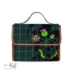 ScotsTee Shop Scottish Killen Clan Tartan Canvas Bag Celtic Knot and Thistle with Scotland Map Bag