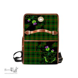 ScotsTee Shop Scottish Kincaid Modern Clan Tartan Canvas Bag Celtic Knot and Thistle with Scotland Map Bag