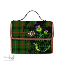 ScotsTee Shop Scottish Kincaid Modern Clan Tartan Canvas Bag Celtic Knot and Thistle with Scotland Map Bag