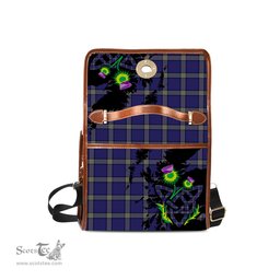 ScotsTee Shop Scottish Lloyd of Astargus Clan Tartan Canvas Bag Celtic Knot and Thistle with Scotland Map Bag