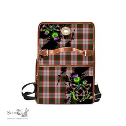 ScotsTee Shop Scottish Lindsay Dress Red Clan Tartan Canvas Bag Celtic Knot and Thistle with Scotland Map Bag