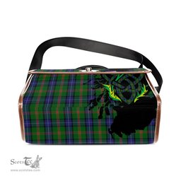 ScotsTee Shop Scottish Jones Clan Tartan Canvas Bag Celtic Knot and Thistle with Scotland Map Bag