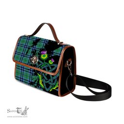 ScotsTee Shop Scottish Keith Ancient Clan Tartan Canvas Bag Celtic Knot and Thistle with Scotland Map Bag