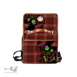ScotsTee Shop Scottish Kinnoull Clan Tartan Canvas Bag Celtic Knot and Thistle with Scotland Map Bag