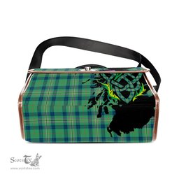 ScotsTee Shop Scottish Kennedy Ancient Clan Tartan Canvas Bag Celtic Knot and Thistle with Scotland Map Bag