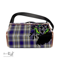 ScotsTee Shop Scottish Livingston Dress Clan Tartan Canvas Bag Celtic Knot and Thistle with Scotland Map Bag