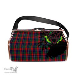 ScotsTee Shop Scottish Kilgour Clan Tartan Canvas Bag Celtic Knot and Thistle with Scotland Map Bag
