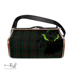 ScotsTee Shop Scottish Kalkofen Clan Tartan Canvas Bag Celtic Knot and Thistle with Scotland Map Bag