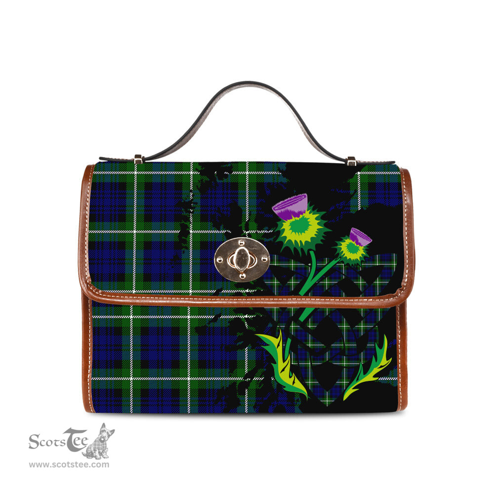 ScotsTee Shop Scottish Lammie Clan Tartan Canvas Bag Celtic Knot and Thistle with Scotland Map Bag