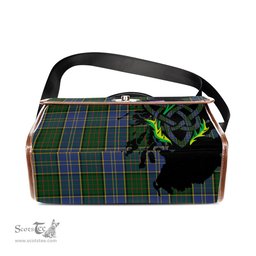 ScotsTee Shop Scottish MacMillan Hunting Clan Tartan Canvas Bag Celtic Knot and Thistle with Scotland Map Bag