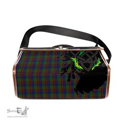 ScotsTee Shop Scottish Mann Clan Tartan Canvas Bag Celtic Knot and Thistle with Scotland Map Bag