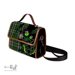 ScotsTee Shop Scottish MacNeish Hunting Clan Tartan Canvas Bag Celtic Knot and Thistle with Scotland Map Bag