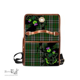 ScotsTee Shop Scottish MacNeish Hunting Clan Tartan Canvas Bag Celtic Knot and Thistle with Scotland Map Bag