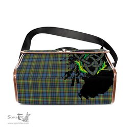 ScotsTee Shop Scottish MacLellan Ancient Clan Tartan Canvas Bag Celtic Knot and Thistle with Scotland Map Bag