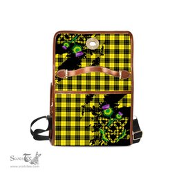 ScotsTee Shop Scottish MacLeod of Lewis Modern Clan Tartan Canvas Bag Celtic Knot and Thistle with Scotland Map Bag