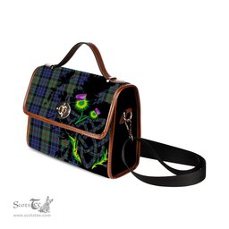 ScotsTee Shop Scottish McFadzen #02 Clan Tartan Canvas Bag Celtic Knot and Thistle with Scotland Map Bag