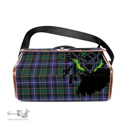 ScotsTee Shop Scottish MacRae Hunting Modern Clan Tartan Canvas Bag Celtic Knot and Thistle with Scotland Map Bag