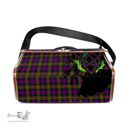 ScotsTee Shop Scottish MacDonell of Glengarry Modern Clan Tartan Canvas Bag Celtic Knot and Thistle with Scotland Map Bag