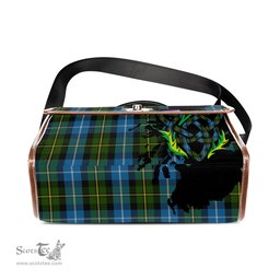 ScotsTee Shop Scottish MacNeil of Barra Clan Tartan Canvas Bag Celtic Knot and Thistle with Scotland Map Bag