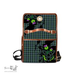 ScotsTee Shop Scottish Melville Clan Tartan Canvas Bag Celtic Knot and Thistle with Scotland Map Bag