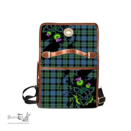 ScotsTee Shop Scottish MacKay Ancient Clan Tartan Canvas Bag Celtic Knot and Thistle with Scotland Map Bag