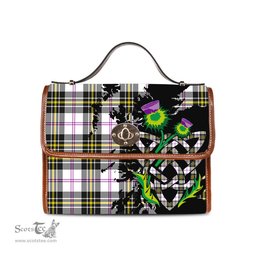 ScotsTee Shop Scottish MacPherson Dress Modern Clan Tartan Canvas Bag Celtic Knot and Thistle with Scotland Map Bag