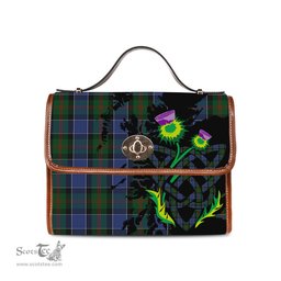 ScotsTee Shop Scottish McFadzen #01 Clan Tartan Canvas Bag Celtic Knot and Thistle with Scotland Map Bag