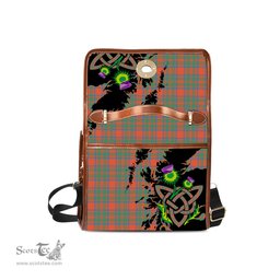 ScotsTee Shop Scottish MacKintosh Ancient Clan Tartan Canvas Bag Celtic Knot and Thistle with Scotland Map Bag