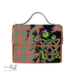 ScotsTee Shop Scottish MacKintosh Ancient Clan Tartan Canvas Bag Celtic Knot and Thistle with Scotland Map Bag
