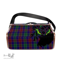 ScotsTee Shop Scottish MacMichael Clan Tartan Canvas Bag Celtic Knot and Thistle with Scotland Map Bag