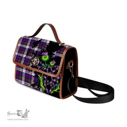 ScotsTee Shop Scottish MacDonald Dress Modern Clan Tartan Canvas Bag Celtic Knot and Thistle with Scotland Map Bag