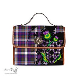 ScotsTee Shop Scottish MacDonald Dress Modern Clan Tartan Canvas Bag Celtic Knot and Thistle with Scotland Map Bag