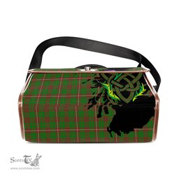 ScotsTee Shop Scottish MacKinnon Hunting Modern Clan Tartan Canvas Bag Celtic Knot and Thistle with Scotland Map Bag