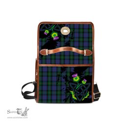 ScotsTee Shop Scottish MacPhail Hunting Clan Tartan Canvas Bag Celtic Knot and Thistle with Scotland Map Bag