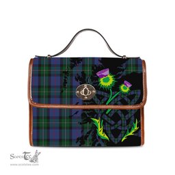 ScotsTee Shop Scottish MacPhail Hunting Clan Tartan Canvas Bag Celtic Knot and Thistle with Scotland Map Bag