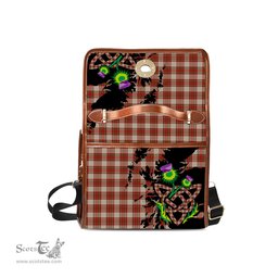 ScotsTee Shop Scottish McBrayer Dress Clan Tartan Canvas Bag Celtic Knot and Thistle with Scotland Map Bag
