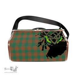 ScotsTee Shop Scottish Menzies Green Ancient Clan Tartan Canvas Bag Celtic Knot and Thistle with Scotland Map Bag