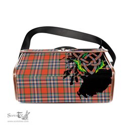 ScotsTee Shop Scottish MacFarlane Ancient Clan Tartan Canvas Bag Celtic Knot and Thistle with Scotland Map Bag