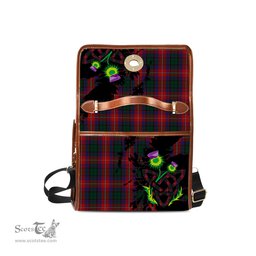 ScotsTee Shop Scottish MacInroy Rattray Clan Tartan Canvas Bag Celtic Knot and Thistle with Scotland Map Bag